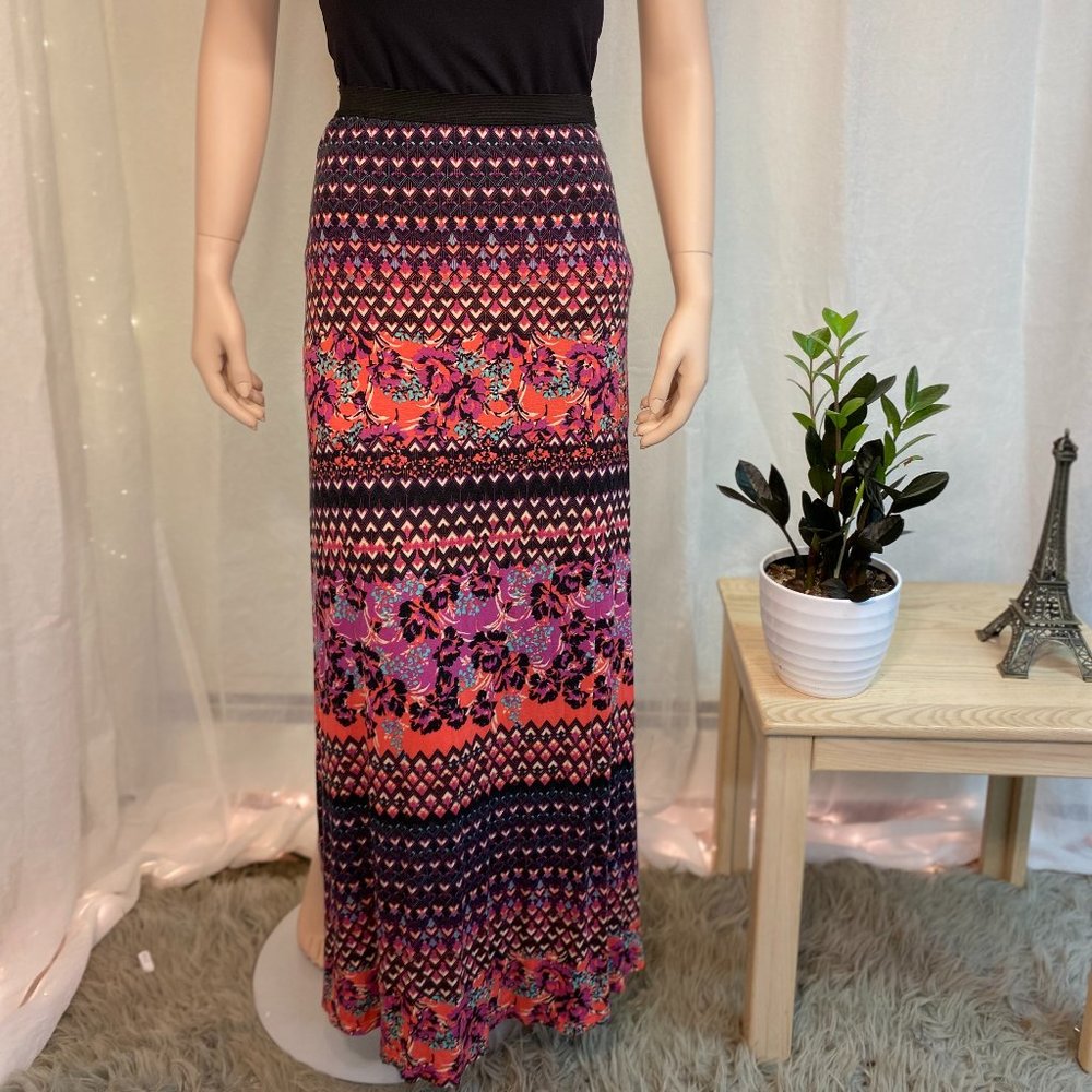 Free People Side Split Floral Patterned Skirt - image 1